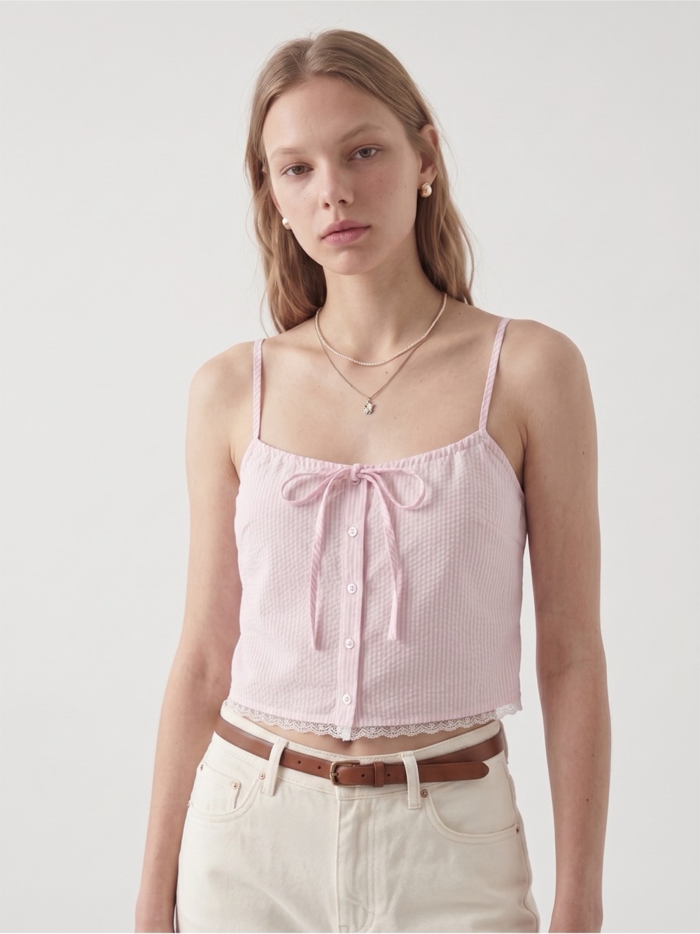 SKIMS Light Pink Striped Camisole